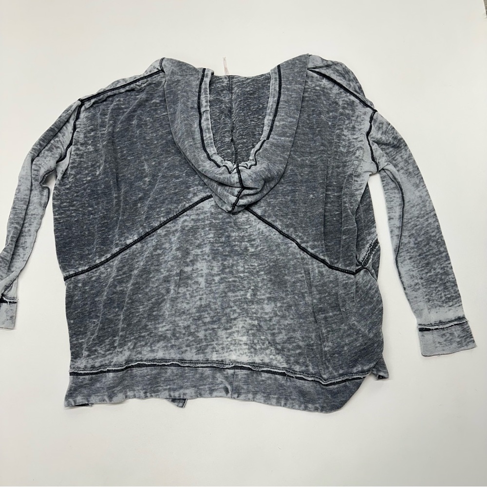 Free People Oversized Extreme Wash Hooded Lightweight Cardigan Women’s Size S - Picture 3 of 9